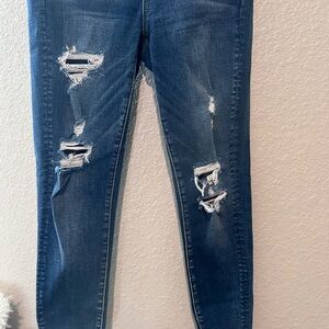 American Eagle Outfitters Ripped Blue Skinny Jeans